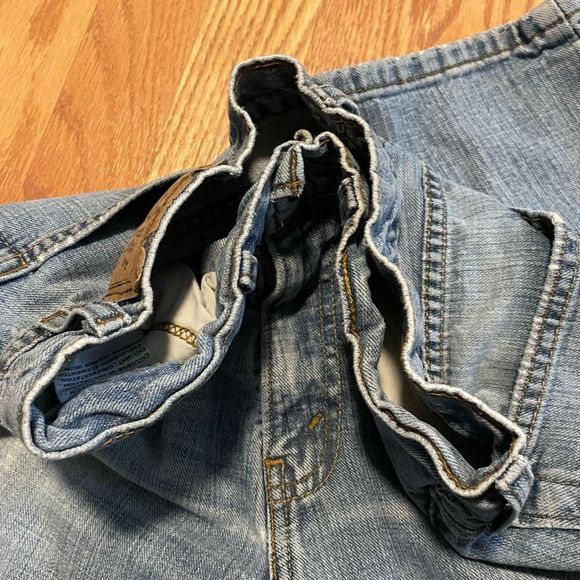 Levi’s Signature Blue Thrashed Jeans Fraying Mens Size 31 x 28.5 Grunge Style - Picture 5 of 16